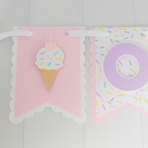 Ice Cream Highchair Banner, Ice Cream Banner, Ice Cream Party, Pastel Sprinkles, One Banner, Two Banner, Pink, White, Multicolor