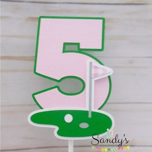 Golf Cake Topper, Number, Cake Topper, Golf Green Cake Topper, Hole In One Cake Topper, Golf Cake Smash, Golf Party, Golf Par-Tee, Pink