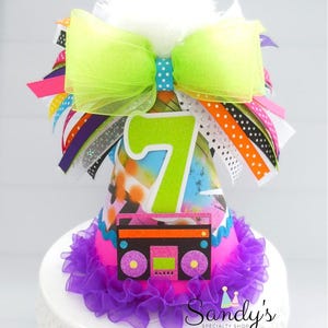 Hip Hop Party Hat, Graffiti Party Hat, Boombox Party Hat, Neon Party Hat, Hip Hop Theme, Neon Party Theme, Hip Hop Birthday, Personalized