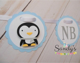 Penguin First Year Photo Banner, 1st Year Photo Banner, Milestone Banner, Newborn to 12 Months, Winter Wonderland, Winter Onederland