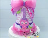 Owl Party Hat, Owl Birthday Hat, Chevron Party Hat, Pink, Purple, Personalized Il_170x135