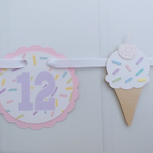 Ice Cream Photo Banner, First Year Photo Banner, 1st Year Photo Banner, Milestone Banner, Newborn to 1 Year, Ice Cream and Sprinkles Theme image 7