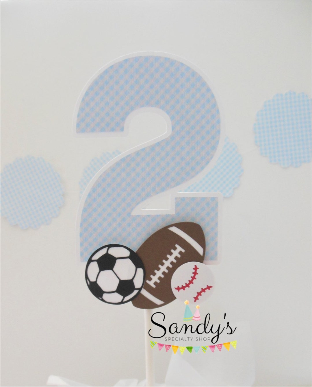 Sports Ball Party Cake Topper Sports Centerpiece Stick Smash Etsy