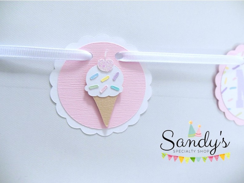 Ice Cream Photo Banner, First Year Photo Banner, 1st Year Photo Banner, Milestone Banner, Newborn to 1 Year, Ice Cream and Sprinkles Theme image 6