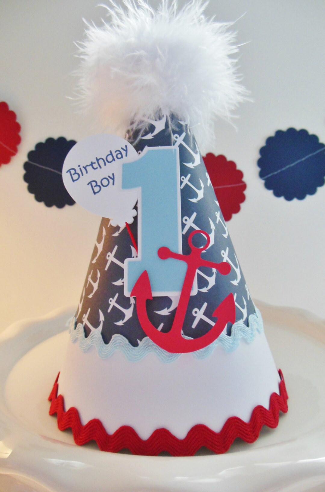 Anchor Nautical Birthday, Nautical Party, Navy, White, Red, Light Blue