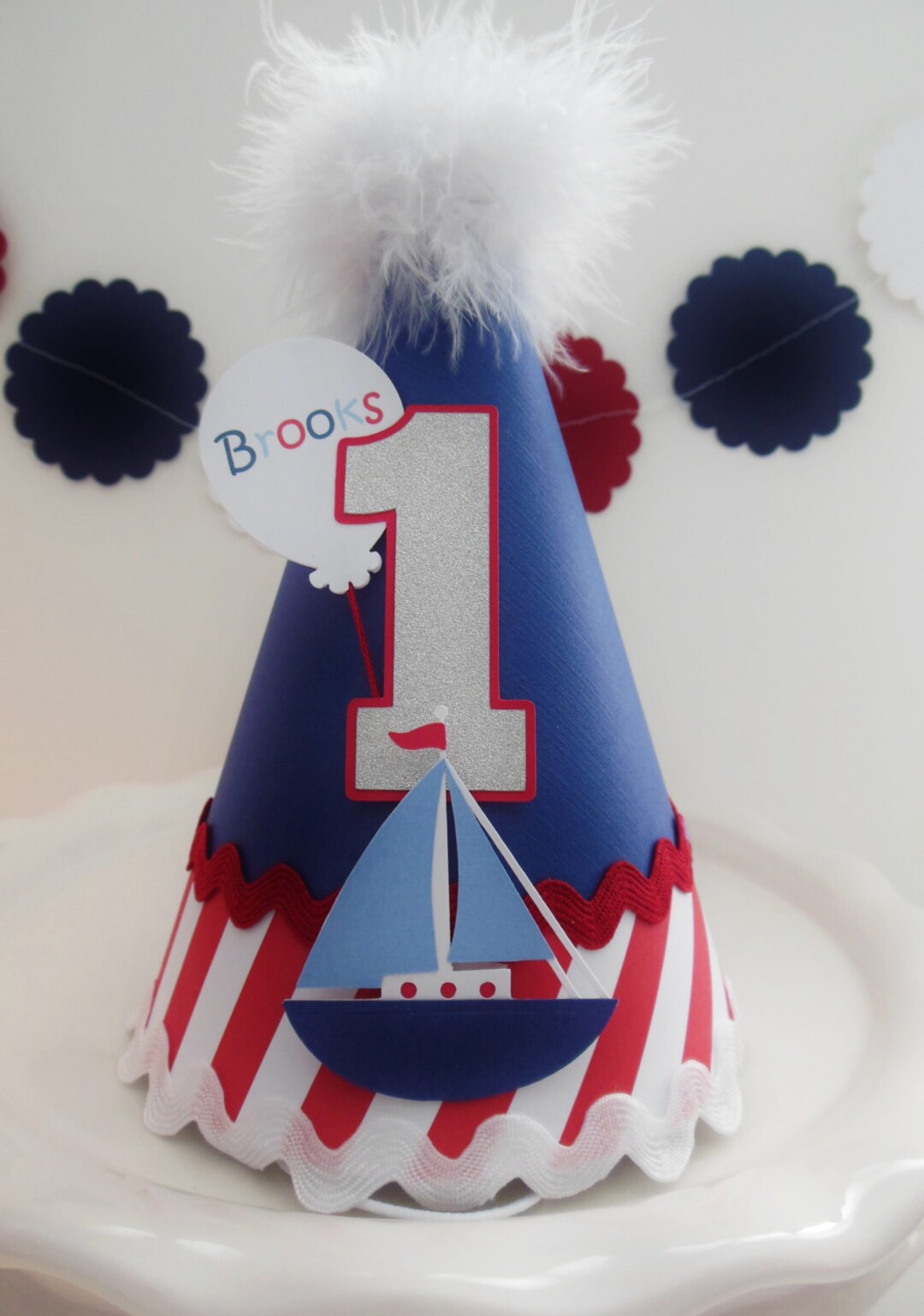 Sailboat Birthday Party Hat Nautical Party Hat Sailor Theme Etsy