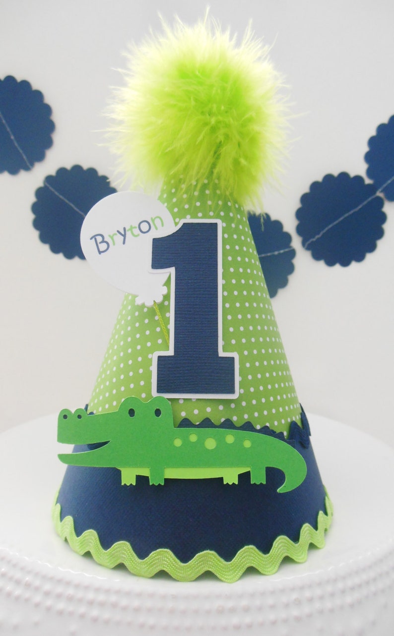 Alligator Birthday Party Hat Bayou Theme Alligator Party Etsy
