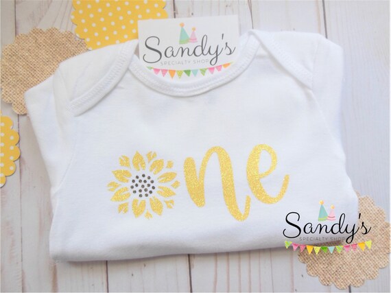 sunflower first birthday shirt