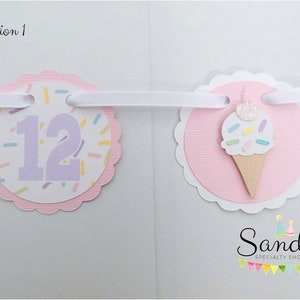 Ice Cream Photo Banner, First Year Photo Banner, 1st Year Photo Banner, Milestone Banner, Newborn to 1 Year, Ice Cream and Sprinkles Theme image 3