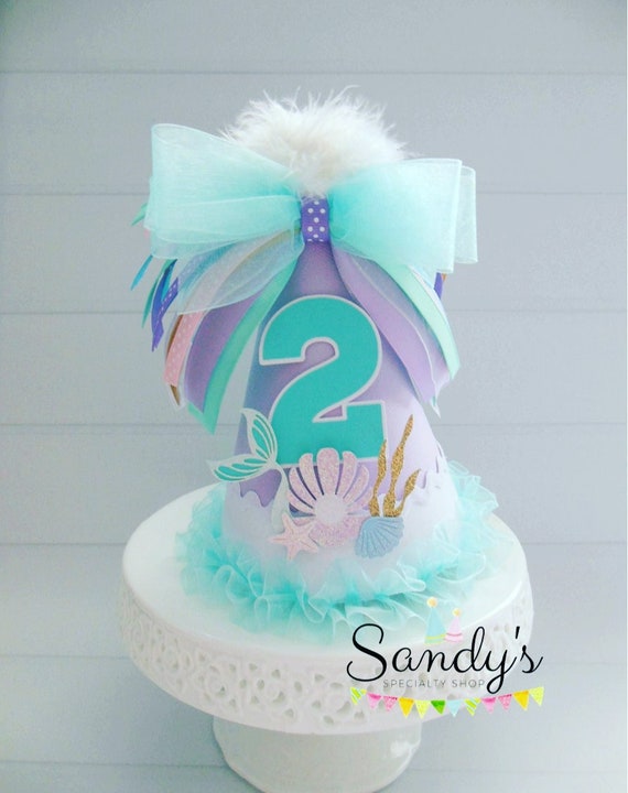 Seashell Party Hat, Seashell Birthday Hat, Mermaid Party Hat, Sea Theme