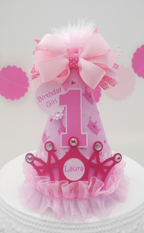 Lil' Pink Princess - Pink Princess Crown Birthday Party Hat, Personalized Il_570xn