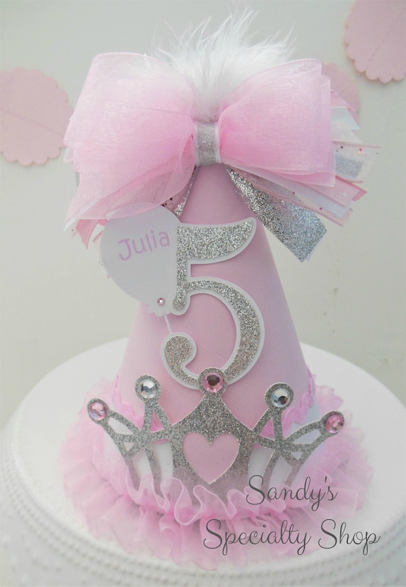 Princess Party Hat, Princess Birthday Hat, Princess Crown, Light Pink
