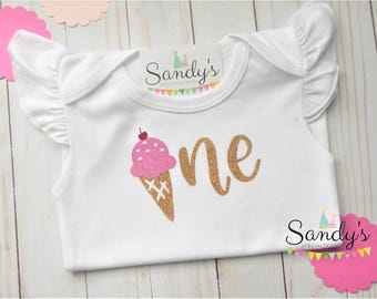 Ice Cream First Birthday Bodysuit, Ice Cream Birthday Shirt, One Shirt, Two Shirt, Birthday Shirt, Sweet One, Two Sweet, litter