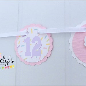 Ice Cream Photo Banner, First Year Photo Banner, 1st Year Photo Banner, Milestone Banner, Newborn to 1 Year, Ice Cream and Sprinkles Theme image 8