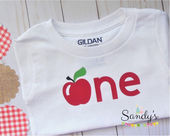 New! Apple of My Eye - Apple First Birthday Shirt or Bodysuit- One -Apple, Fall, Farm, Apple Picking - Glitter, Red, Green, Black on White Il_570xn