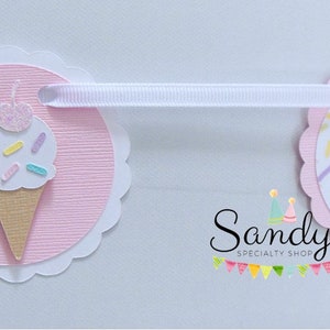 Ice Cream Photo Banner, First Year Photo Banner, 1st Year Photo Banner, Milestone Banner, Newborn to 1 Year, Ice Cream and Sprinkles Theme image 2