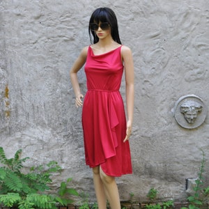 70s Sexy Red Tank Dress - Extra Small l Vintage Sexy Red Dress l 70s Red Disco Dress | Strappy Red Dress | XS Summer Dress l Red Party Dress