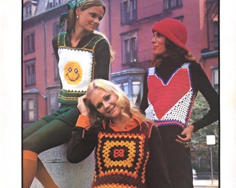 Gehaakte tanktop uit de jaren 70 pdf-patroon | Vintage oma vierkant hemd