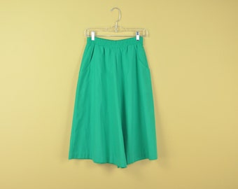 80s Green Culottes Small Vintage Green Skort Kelly Green - Etsy