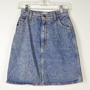 80s Acid Washed Jean Skirt - XS | Size 24 80s Pencil Skirt | Vintage Denim Skirt | Vintage Denim Stone Washed Wiggle Skirt