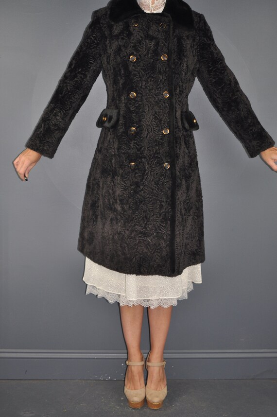 50s Faux Fur Curly Lamb Coat S/M