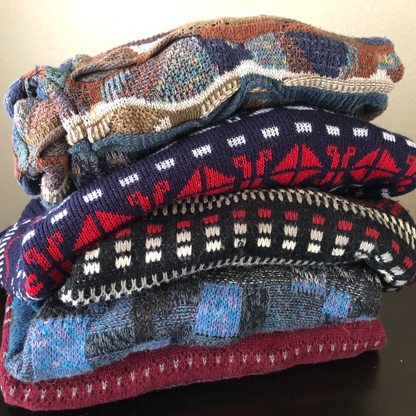 MYSTERY Vintage Style Sweater Thrifted Knit Sweater 80s 90s 00s Grandpa Sweater Hipster Gift Vintage Sweater Bundle Oversized Sweater