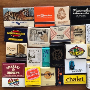 Vintage Matches | Set of 10, 20, or 30 | Cool Vintage Matchbooks | Mystery Matchbook | Travel Souvenirs | Collectable Matches | Match Bundle