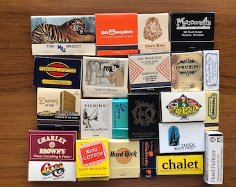 Vintage Matches | Set of 10, 20, or 30 | Cool Vintage Matchbooks | Mystery Matchbook | Travel Souvenirs | Collectable Matches | Match Bundle