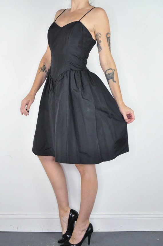 SALE - 90s Little Black Prom Dress - Small | Black