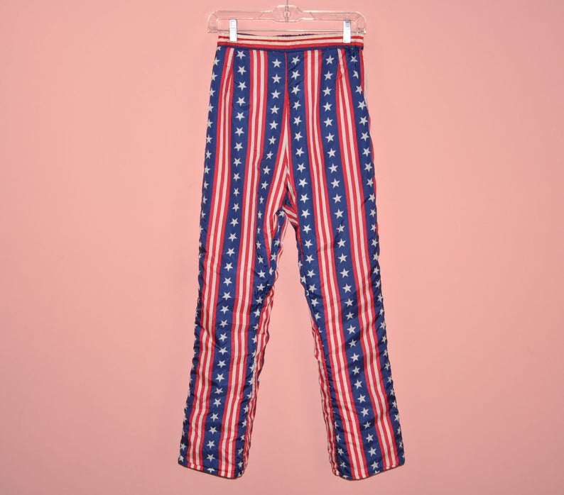 80s striped pants