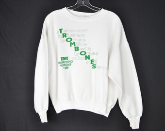 1988 Marching Band Crewneck - Large | Vintage School Sweatshirt | 80s Trombone Sweatshirt | Vintage Music Graphic