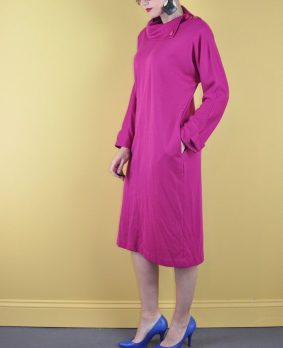 80s Pink Tent Dress - Medium to Large | Button Co… - image 3