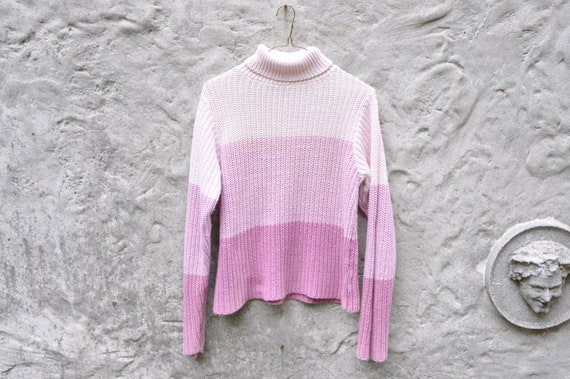 Y2K Pink Striped Sweater - Small | Vintage Stripe… - image 1