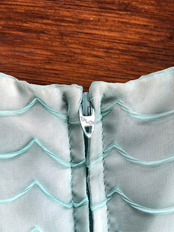 60s Chiffon Dress - Small | Vintage Aqua Chiffon … - image 7