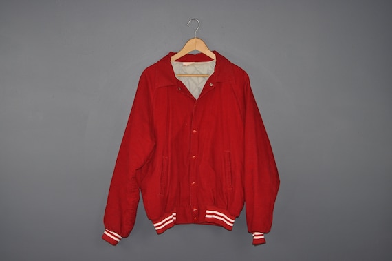 Vintage Red Corduroy Varsity Jacket L