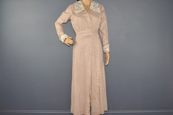 60s 70s Ditsy Floral Maxi Dress S