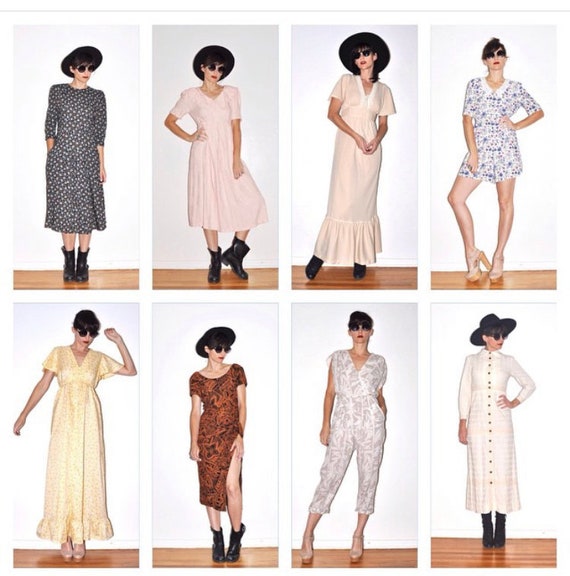 Vintage Dress Bundle 60s 70s 80s 90s Women's Dress Thrift Box