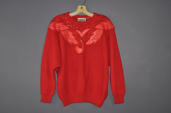 80s Patchwork Sweater M