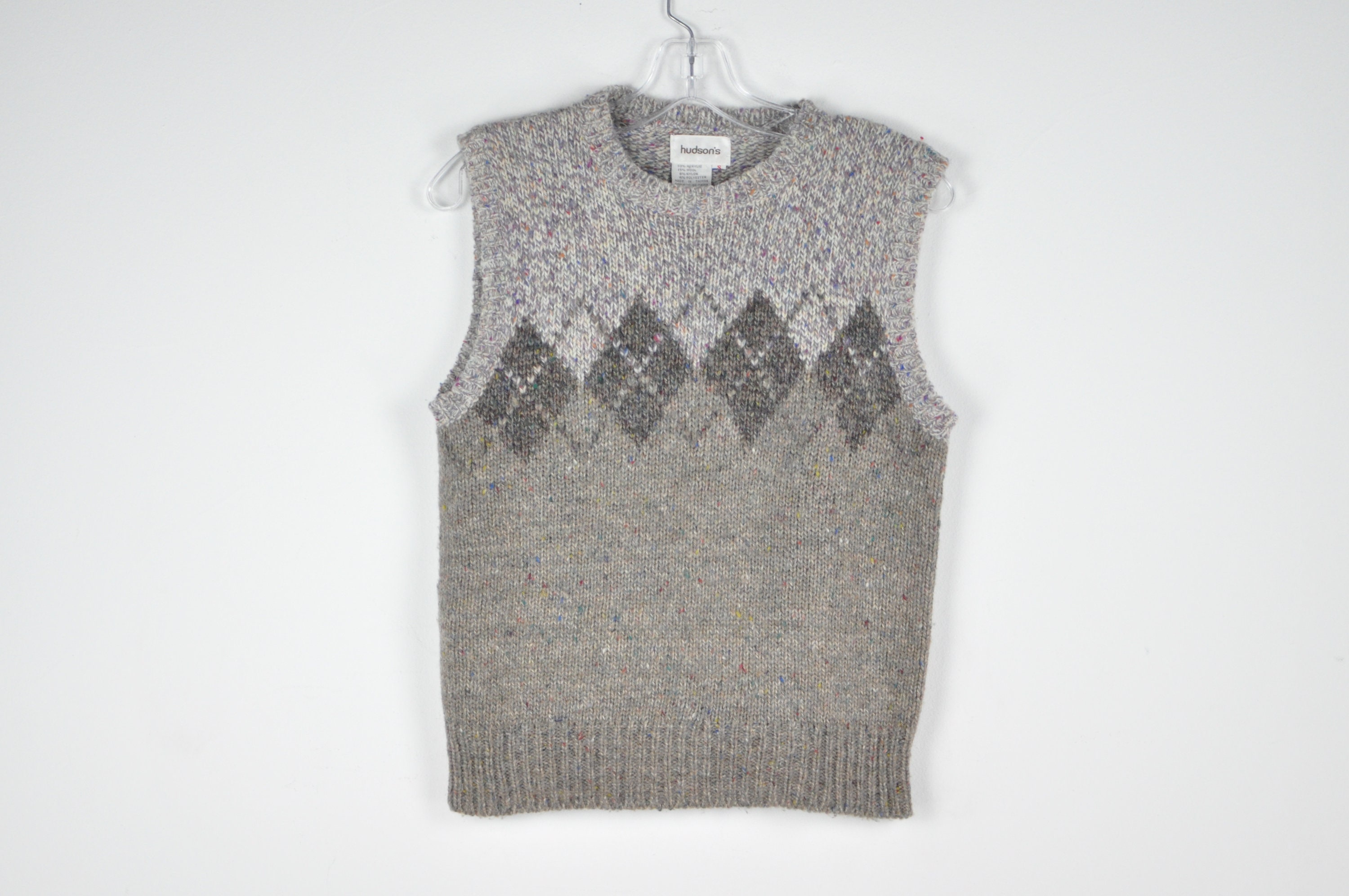 Vintage ecru honingraat mesh mouwloze trui Maat 36 FR Kleding Dameskleding Sweaters Spencers 