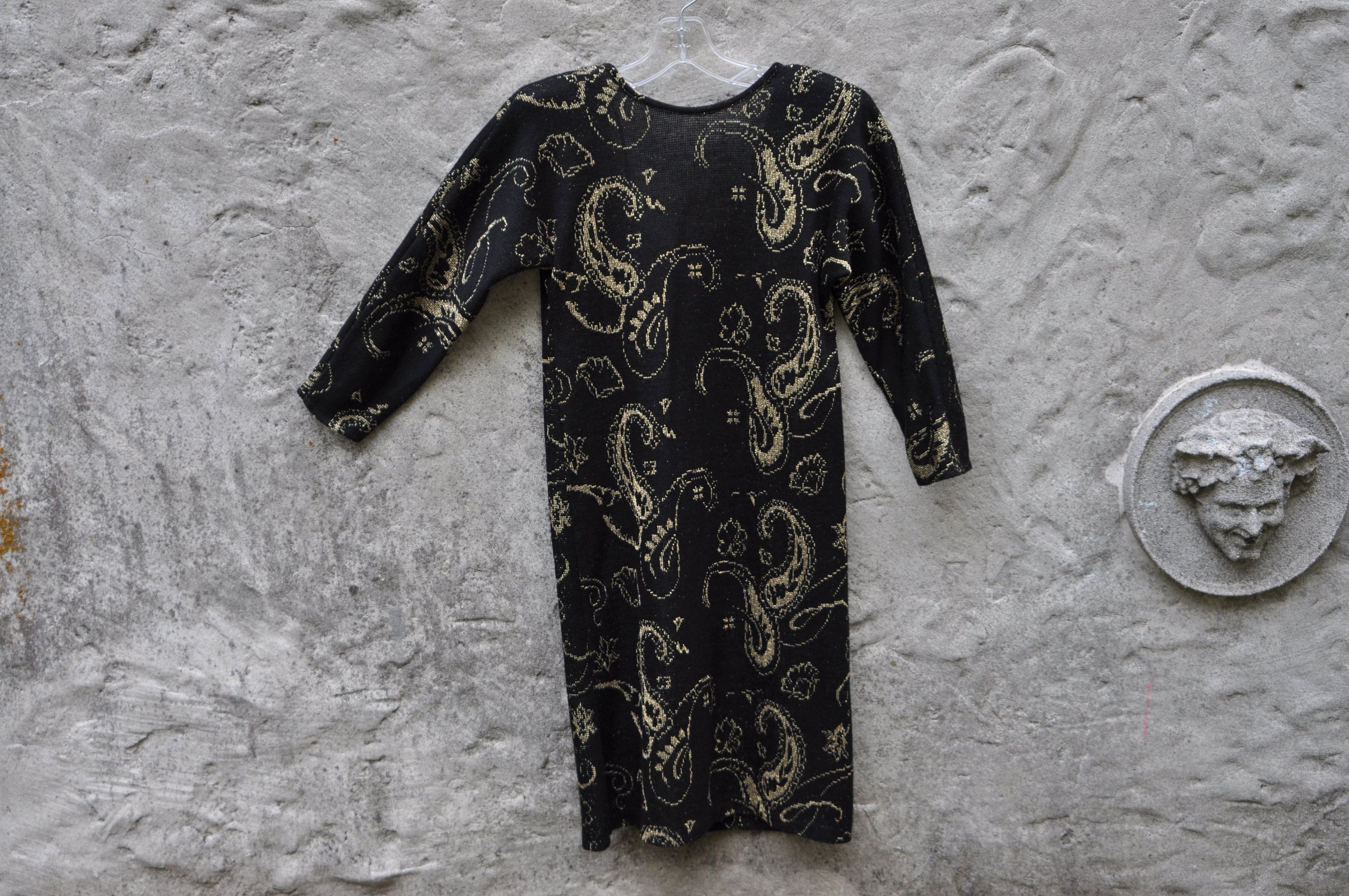 Black and Gold Sweater Dress - Etsy