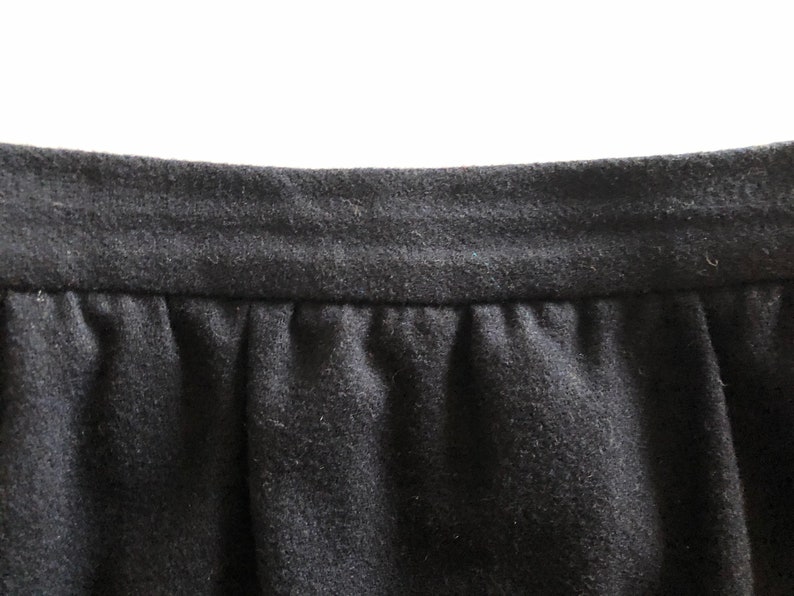 70s Navy Wool Skirt S