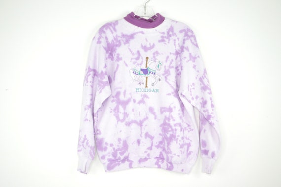 Vintage Embroidered Tie Dye Sweatshirt - Medium |… - image 1