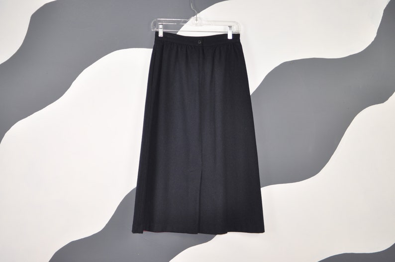 70s Navy Wool Skirt S