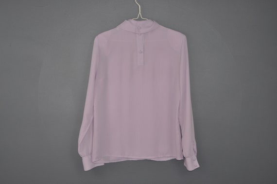 80s Lavender Secretary Blouse M - image 2