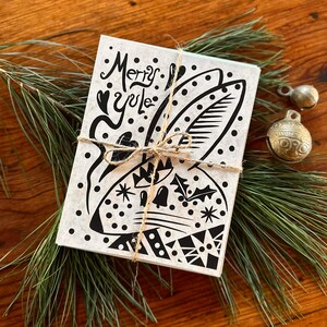 Whimsical Christmas Cards Folk Art Rabbit Cards Christmas Blank Cards | Pagan Holiday Cards | Illustrated Bunny Cards Winter Solstice Cards