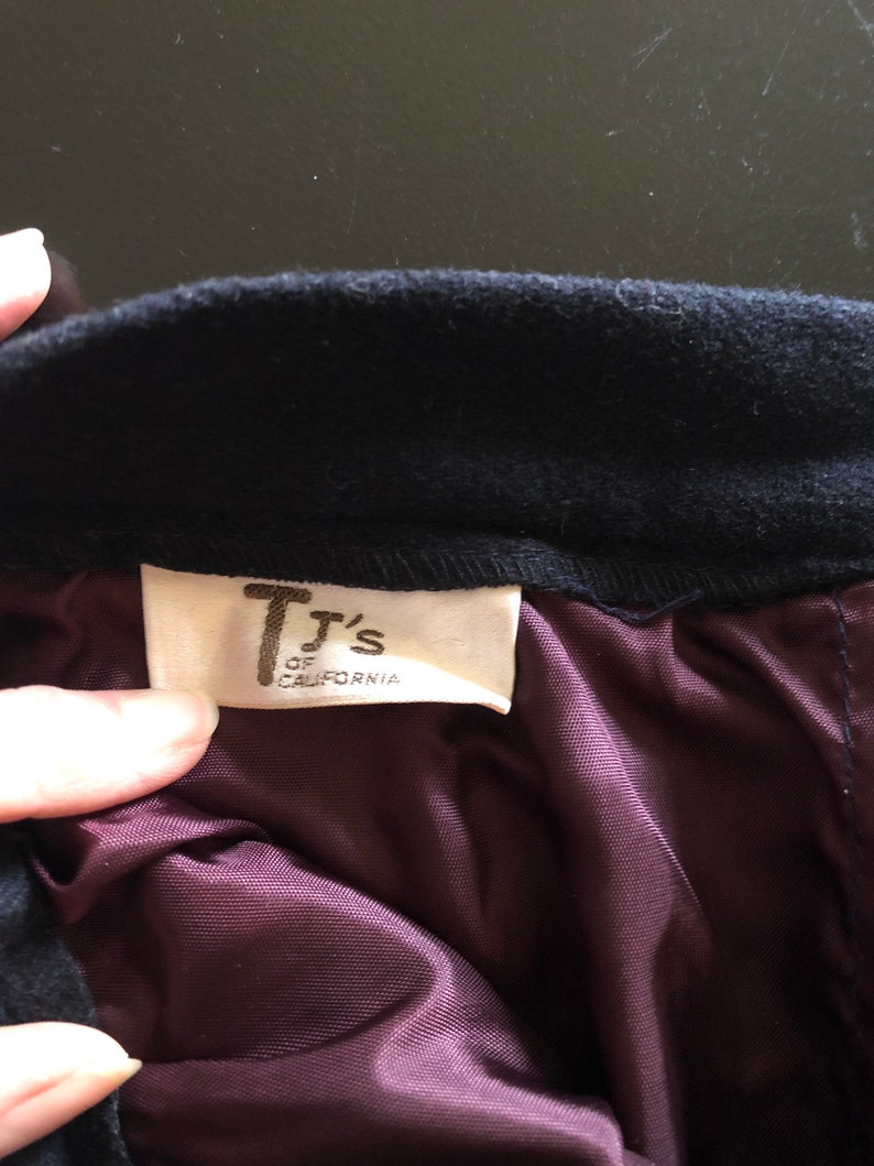70s Navy Wool Skirt S