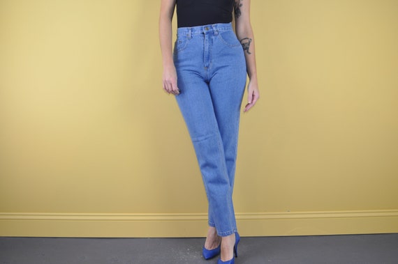80s High Rise Skinny Jeans to XS Light Blue - Etsy