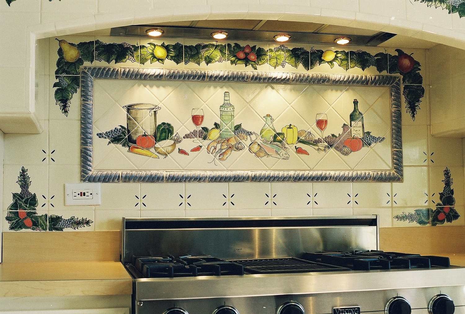 Custom Hand Painted Kitchen Tile French Still Life Mural Etsy