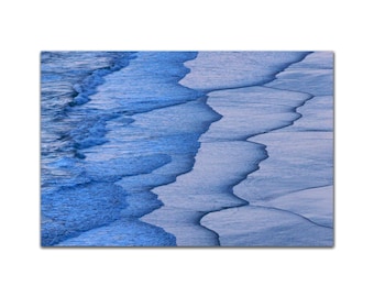 Abstract Pattern of Waves on the Shore Photograph Wall Art Seascape of Ocean Sea and Waves, Beach Blue Decor, Abstract Nautical Ocean Beach