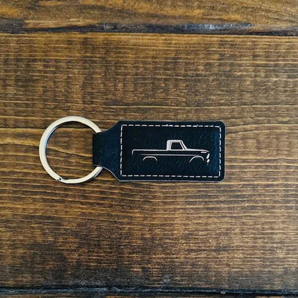 F100 Leather keychain. Bumpside dentside slickside bronco ford truck  ranger fathers day birthday hotrod custom one of a kind